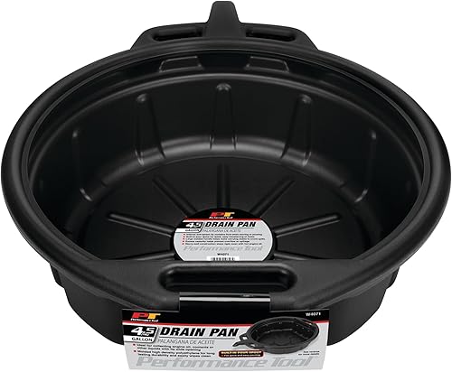 Vista 21 de Performance Tool W4073 - Bandeja de drenaje de aceite resistente de 2.8 cuartos de galón con protector contra salpicaduras y boquilla cónica