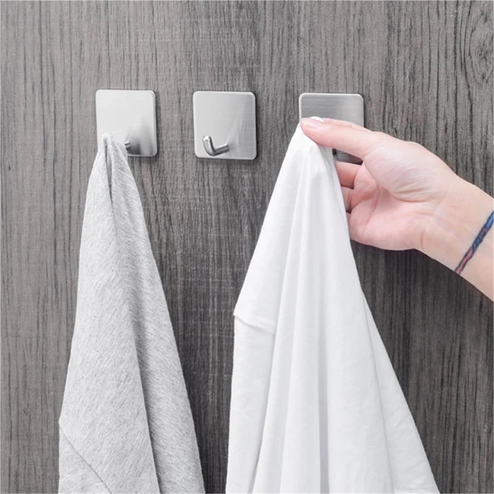 ganci adesivi Ganci da parete in acciaio inossidabile 304, autoadesivi, for chiavi, borse, vestiti, bagno, cucina, accappatoio, asciugamani, organizer(Sliver-8pcs)