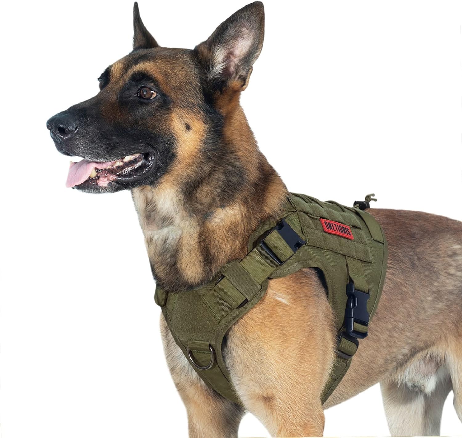 OneTigris Tactical Dog Harness Vest,No-Pull Service Dog Vest with Hook & Loop Panels,Adjustable Dog Vest Harness for Walking Hiking Training(S