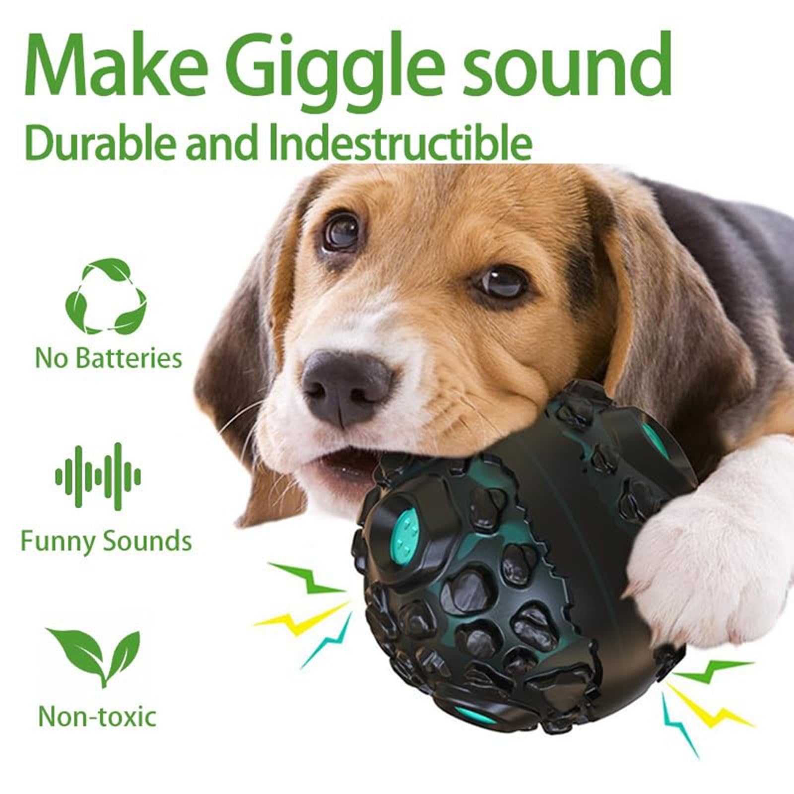 MECODO Dog Chew Toy for Aggressive Chewers, Interactive Dog Toys, Fun Squeaky Pet Toy Balls, Doggie Cat Chew Toys, Squeaky Durable Chew Balls, Dog Toys to Keep Them Busy