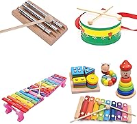 Vista 3 de Palitos de percusión de mazos de madera para xilófono, campanilla, bloque de madera, glockenspiel y campanas, 8 pulgadas de largo