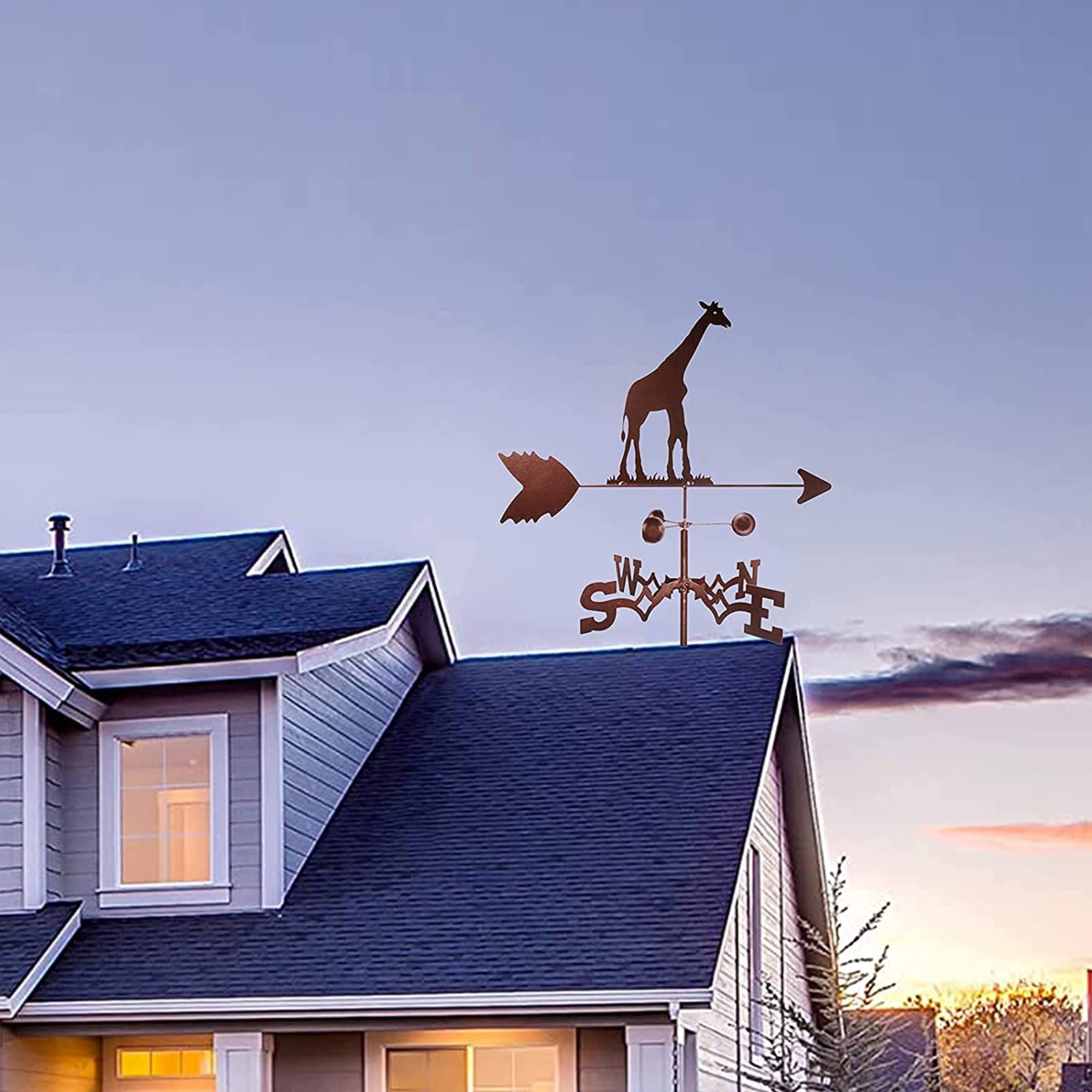 Decoratie windwijzer, Weathervane Iron Giraffe Sculptuur Weer Vane voor