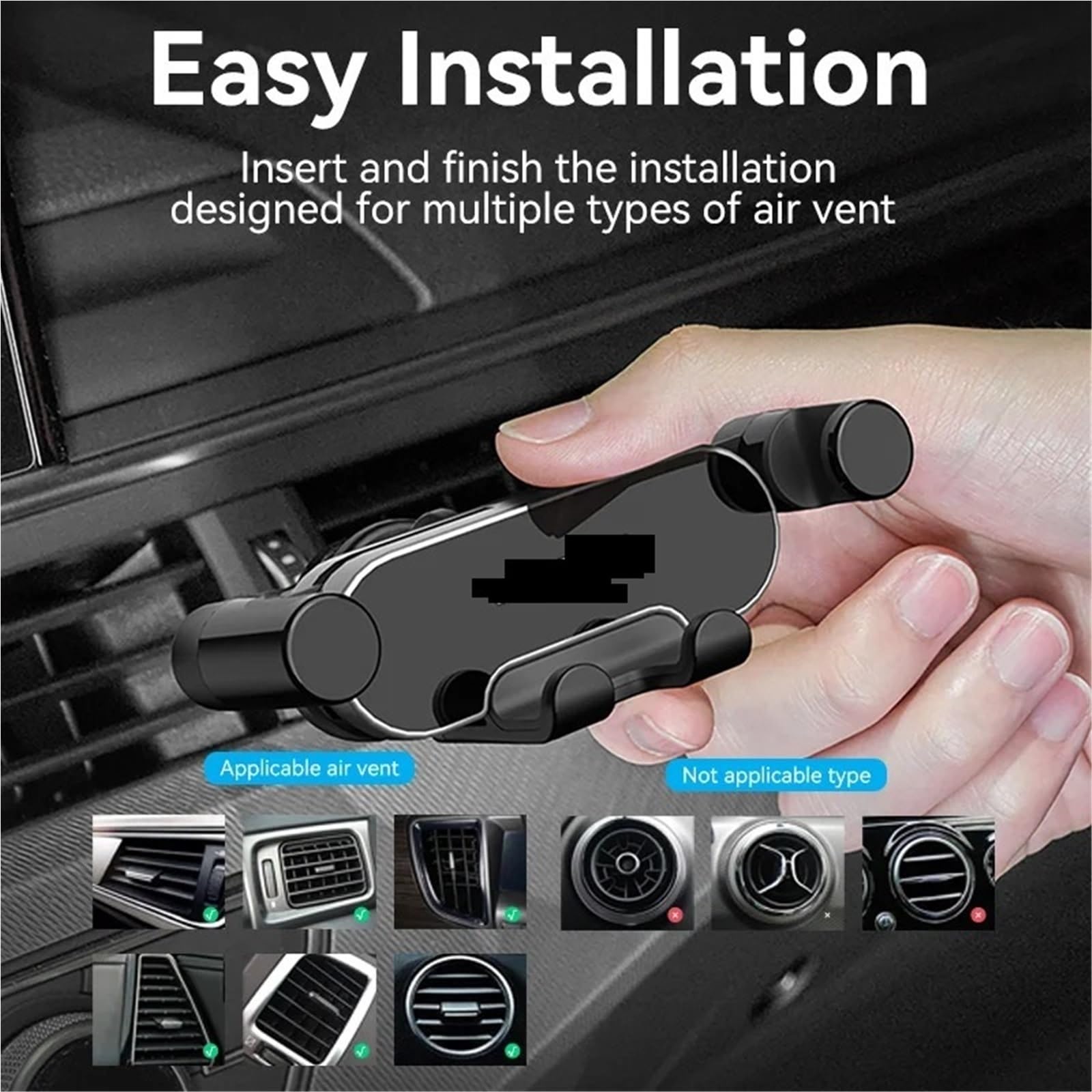 Accesorios Coche Soporte Movil Coche Supporto per Telefono da Auto per 12 13 per Telefono Cellulare Supporto per Presa d'Aria per Telefono da Auto(2 PCS)