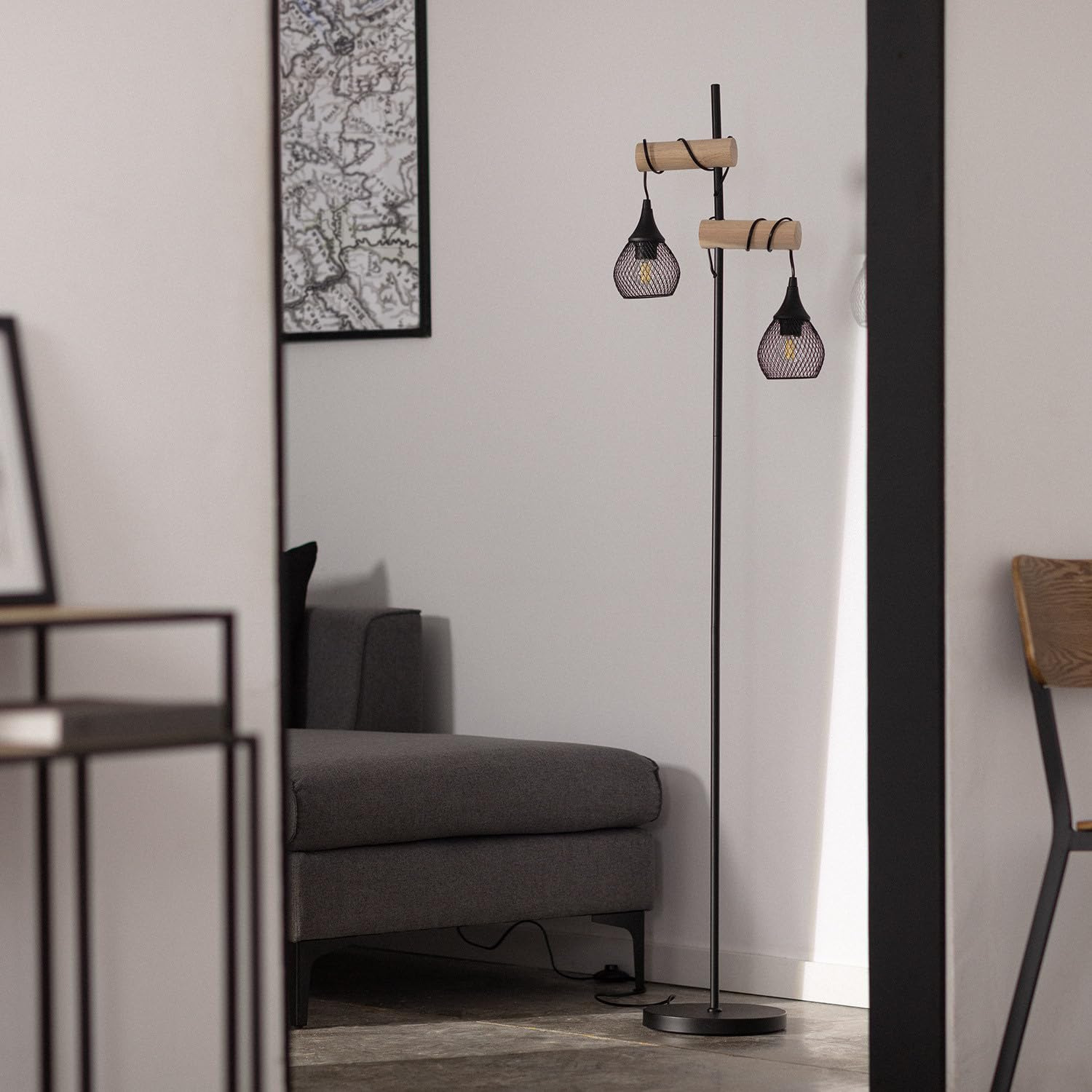 Candeeiro de Pé LEDKIA Monah (Preto - E27 - 40 W