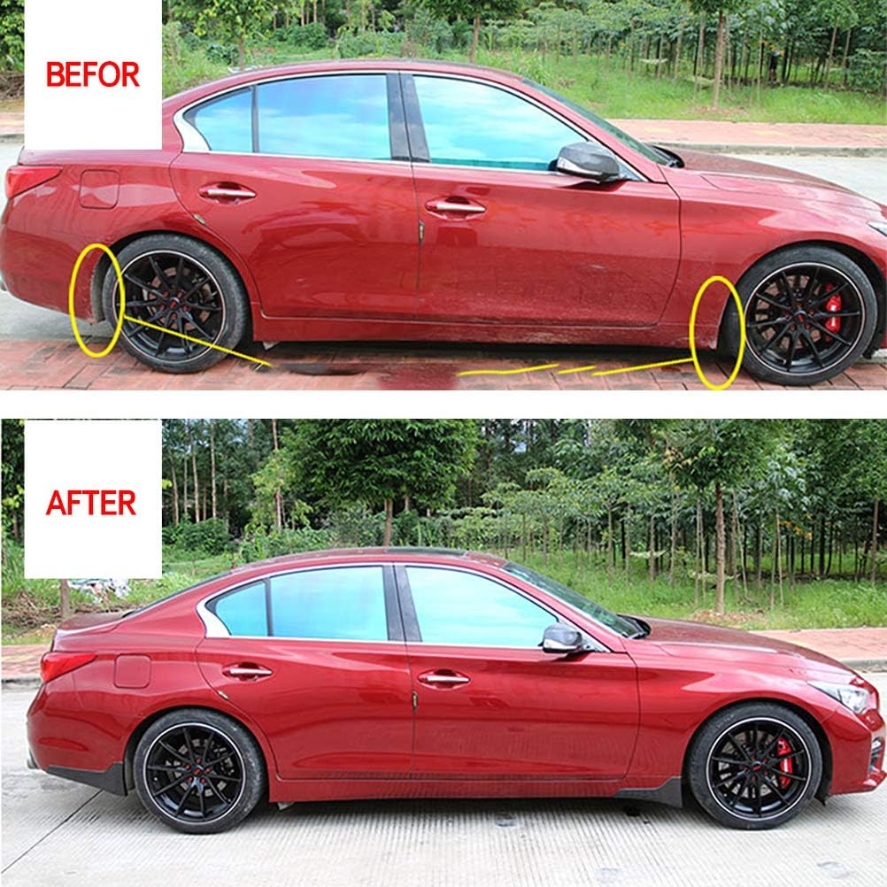 Front + Rear Fender Fit for 2014-2023 Infiniti Q50/Q50s Splash Mudflaps Guards - Unpainted Matte Black ABS Mud Flaps Fender Splash Guards