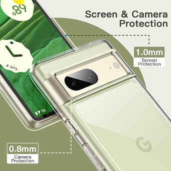 JETech Case for Google Pixel 7, Anti-Yellowing, Clear