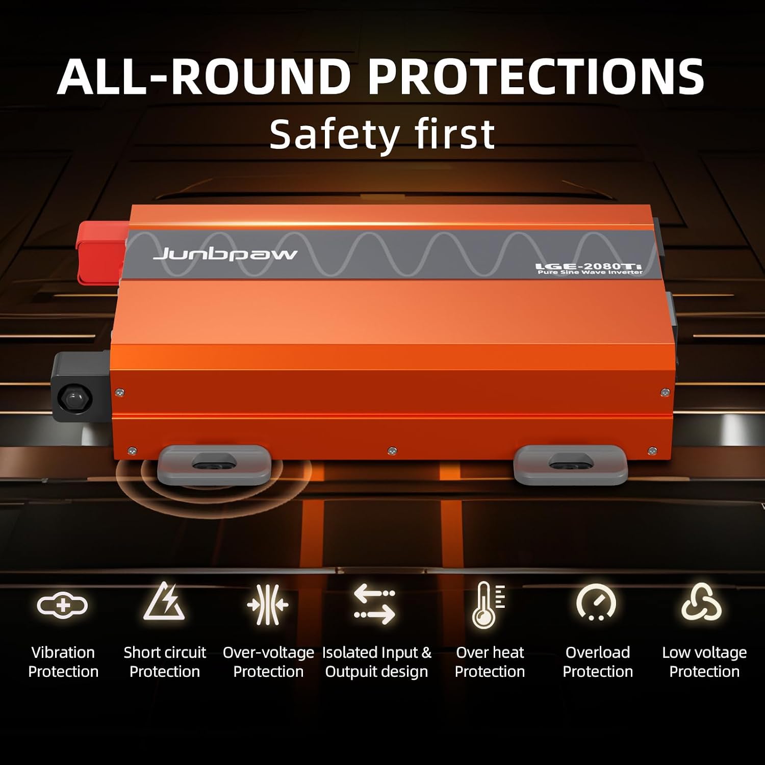 2080W Pure Sine Wave Inverter 24V to 110V Ultra Quiet, Game-Changing Design | 24V to 120 Converter for Home, RV, Camping, Off-Grid & Outdoor Adventures丨DC to AC (LGE-24-2080TI)