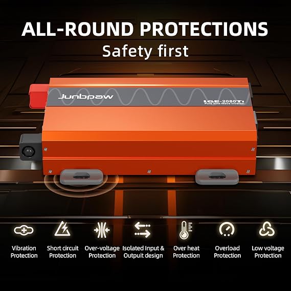 12V DC to 220 AC Pure Sine Wave Inverter (EU-LGE-2080TI)