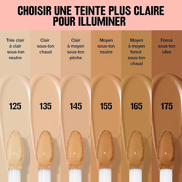 Revlon Glimmer Brightening Concealer, Anti Cernes illuminateur, Couvrance légère, Vitamine C, Caféine et Stévioside, Sans transfert, Tenue 24h, 125, 9 ml - 5
