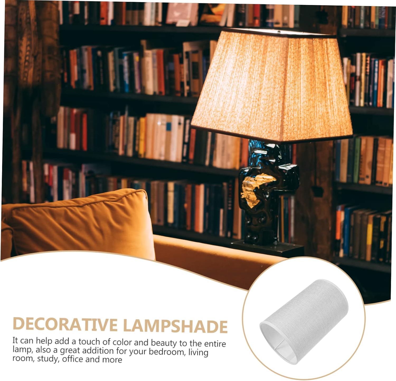 Elegant Fabric Lampshade Simple Round Light Cover for Bedroom Wall Lights Easy to Install Durable Silver Linen Design Home Decor Accessory