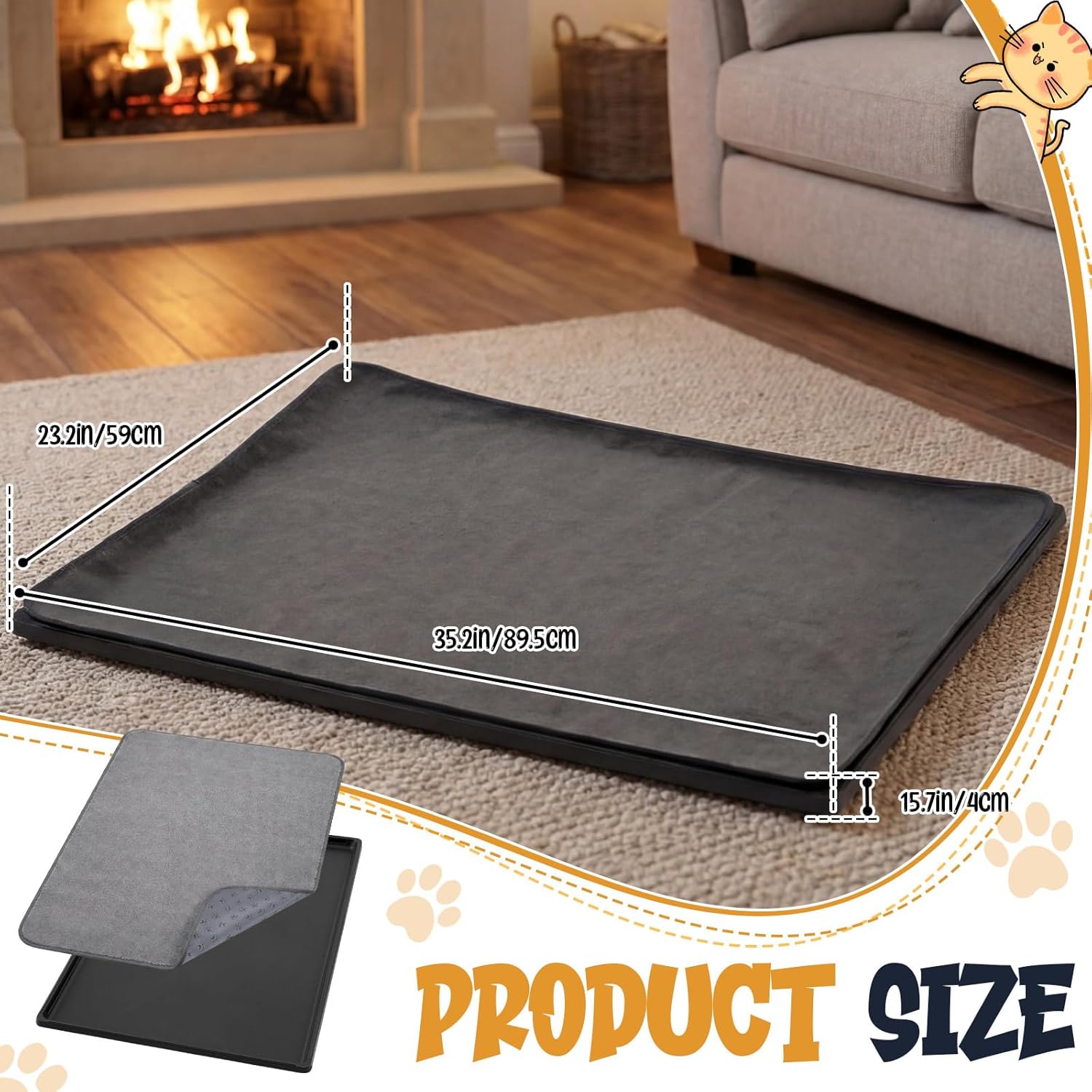 Weysat 2 Set Replacement Dog Crate Tray with Mat, 35.04" x 23.23" Under Crate Floor Protector, Kennel Pan and Reusable Waterproof Dog Pads Set for Chicken Poop Cat Bird Pet Bottom Liner