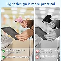 Vista 4 de Symcode Escáner de código de barras USB 1D, lector de código de barras láser CCD con cable de mano compatible con escaneo de pantalla UPC escáner