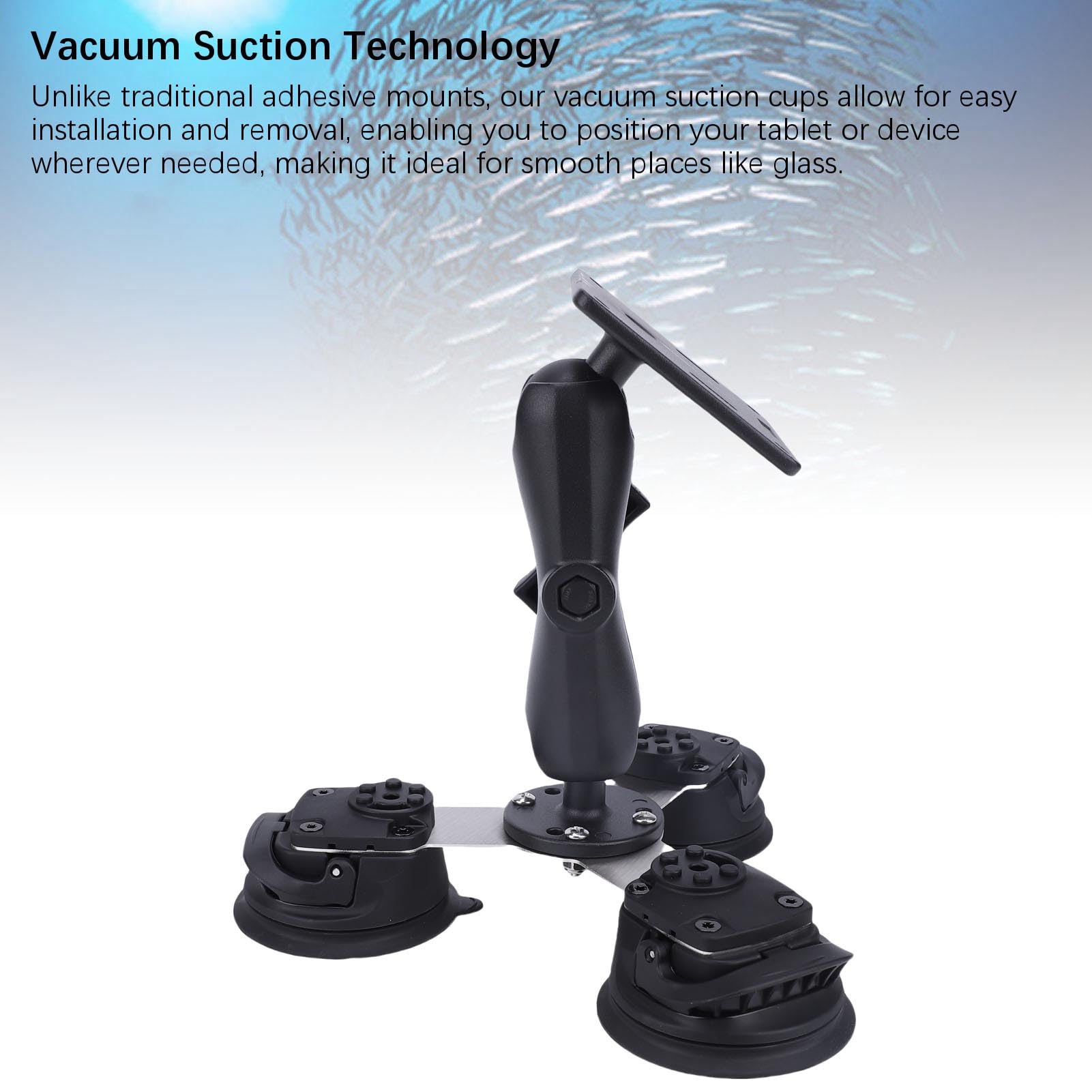Soporte para Tableta de Aleación de Aluminio con Soporte de Carga Fuerte y Estable con Base de Ventosa, para Tableta para Escritorio de Vidrio, Rotación de ángulo Ajustable de 360 ​​Grados