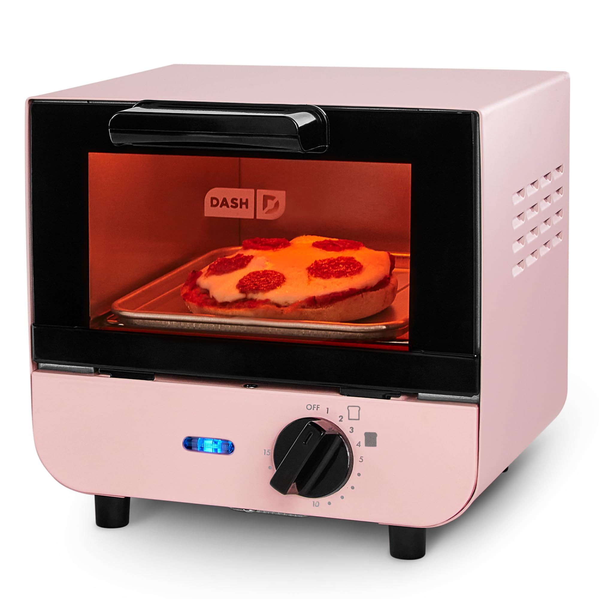 Dash Mini Toaster Oven for Bread, Bagels, Cookies, Pizza, Paninis and More with Baking Tray, Frame, Automatic Shut-Off Function, Pink-image-13