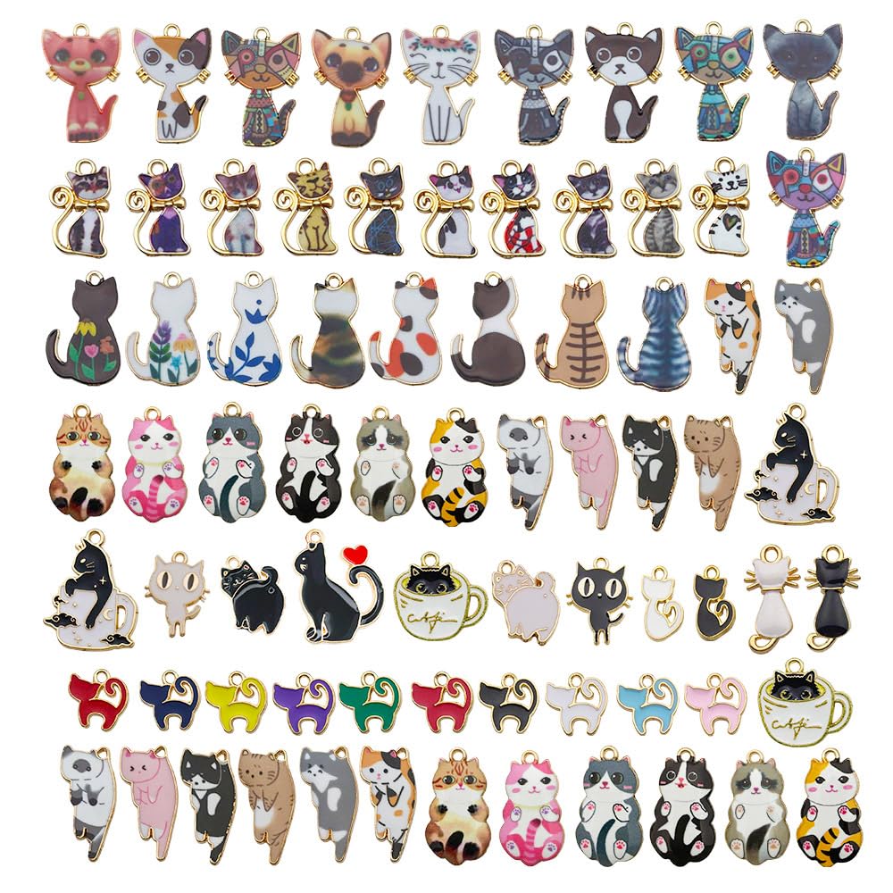 WOCRAFT 120pc Assorted Enamel Bracelet Charms for Jewelry Making Crafts DIY Necklace Bracelet Keychain Crafting Charms Kit, Zinc, No Gemstone