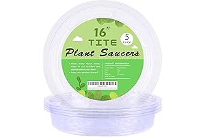 5 Pack Clear 16 Inch Plant Saucer for Indoor and Outdoor Plants