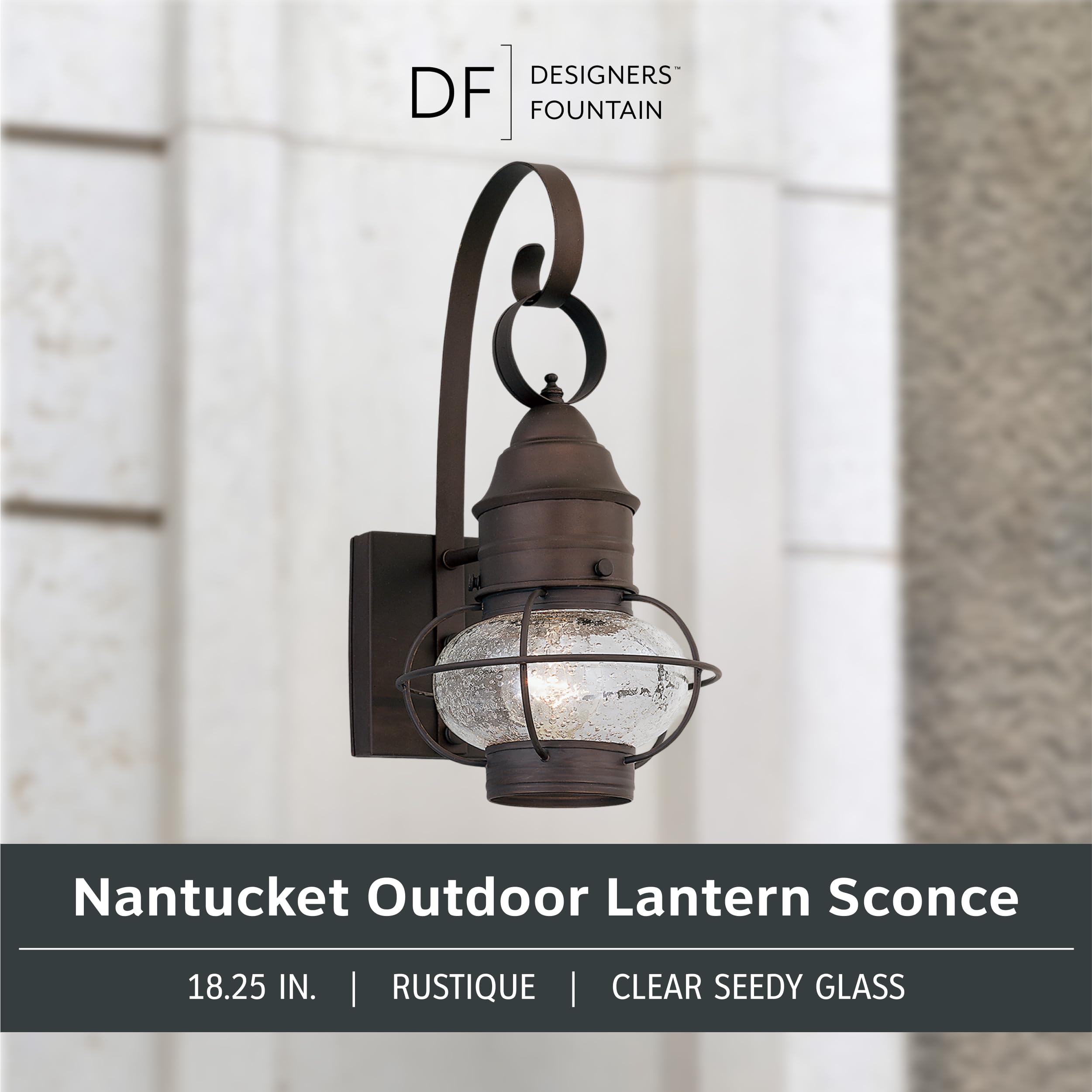 Designers Fountain 1761-RT Nantucket Wall Lanterns, Rustique