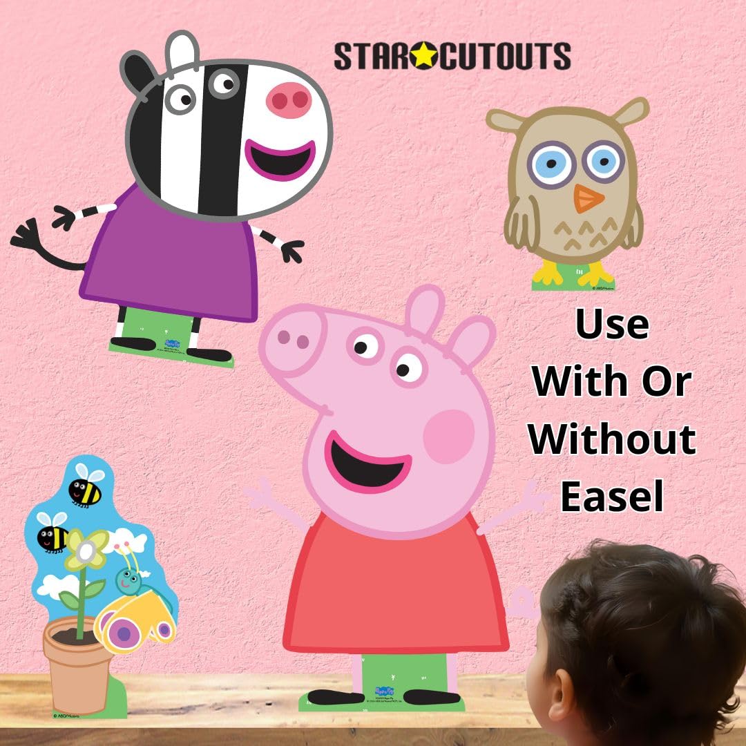 Star Cutouts SC4523 Peppa, Zoe & Suzy Peppa Pig Partyzubehör, Multipack, Pappaufsteller, 8 Stück, Peppa-Thema, für einen Happy Birthday & Raumdekorationen für Kinder, Jungen, Mädchen, höchste
