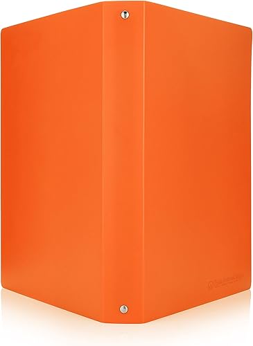 Miniatura 6 de Carpeta económica de 3 anillos redondos de 1 pulgada, con capacidad para 175 hojas, flexible, ligera, paquete de 4, apertura lateral, color naranja