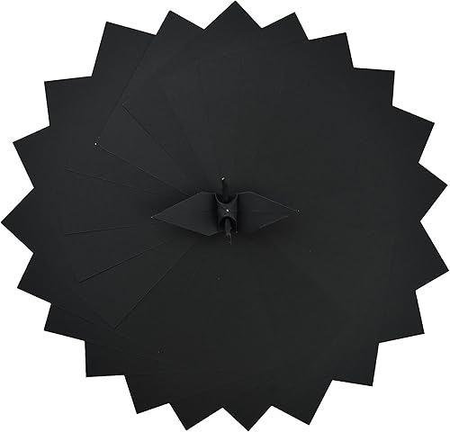 Miniatura 1 de 100 papeles de origami de doble cara, color negro, de 3 x 3 pulgadas, cuadrado, fácil de plegar para papel plegable, grúas de origami, papel de