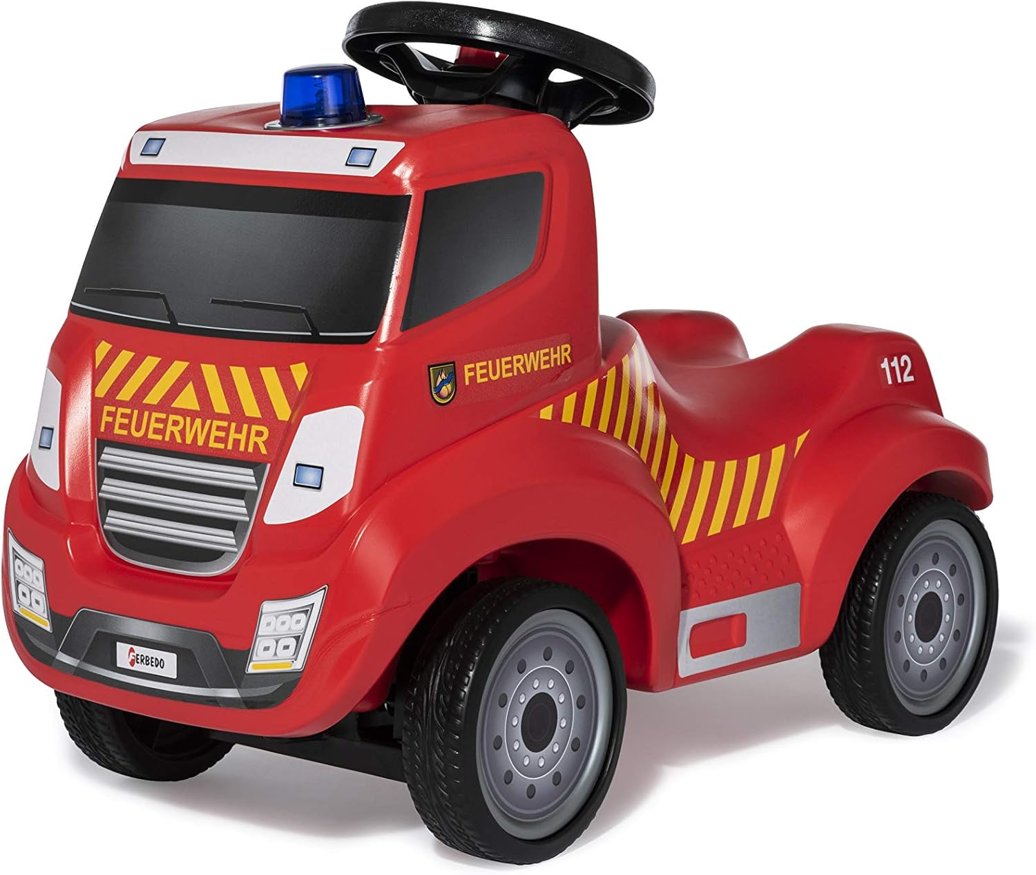 Ferbedo 171125 Brigade Ride-On (with Horn, Siren, Blue Light, Fire Engine, Whisper Tyre, Ergonomic Knee Recess