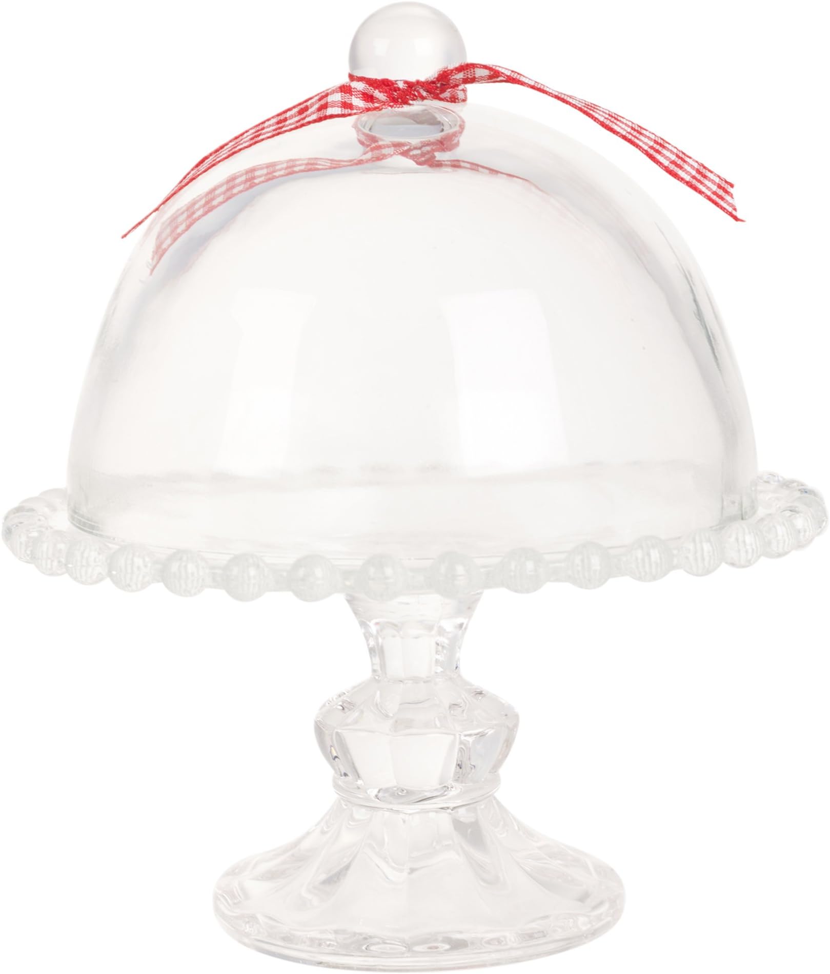 Mini Glass Cloche Cake Pedestal With Dome Cover (Clear)