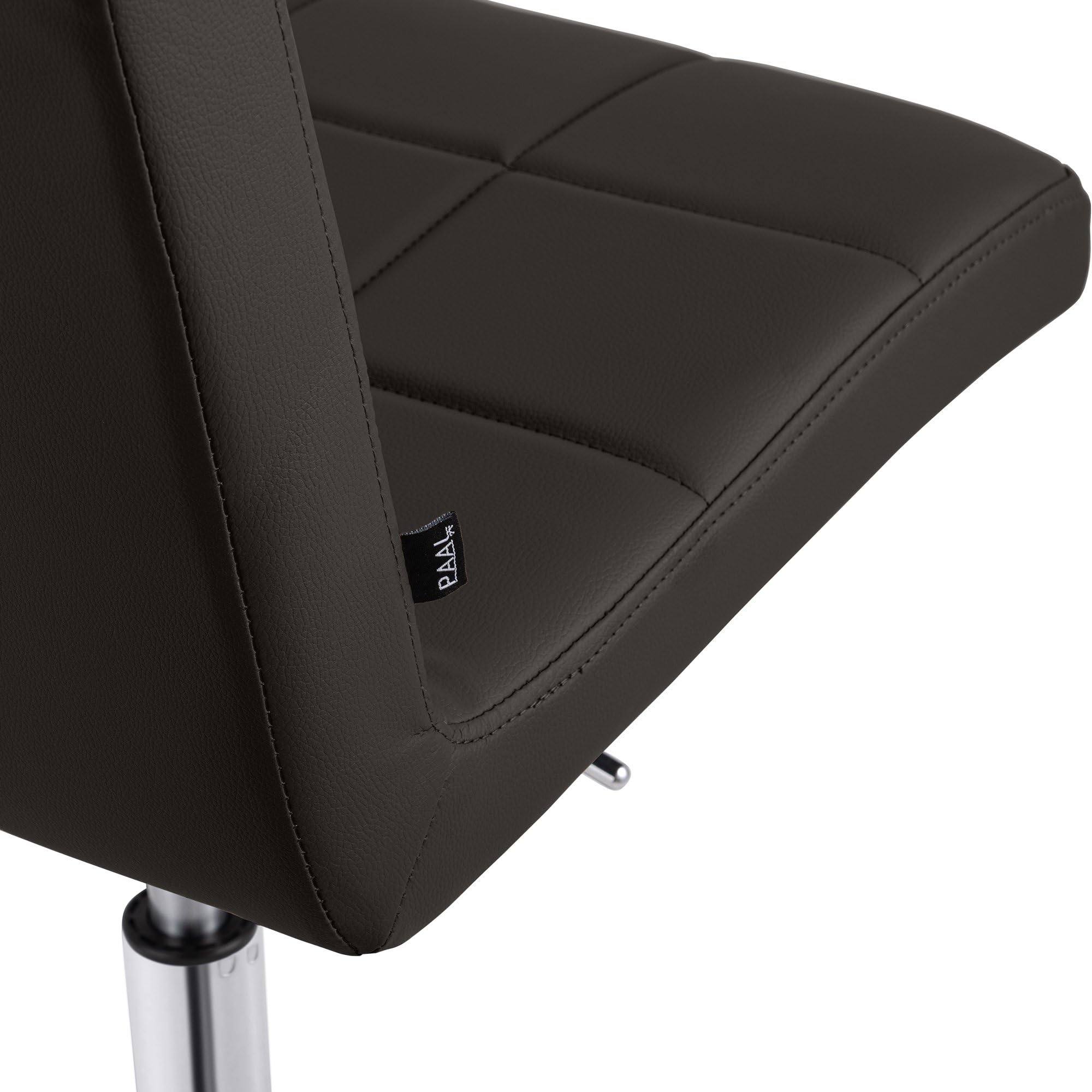 CLP Tabouret de Travail réglable en Hauteur avec Dossier et roulettes Darfield, Chaise Ergonomique pivotante 360°, supportant jusqu'à 150 kg, Couleur:Marron, Matériel:Similicuir