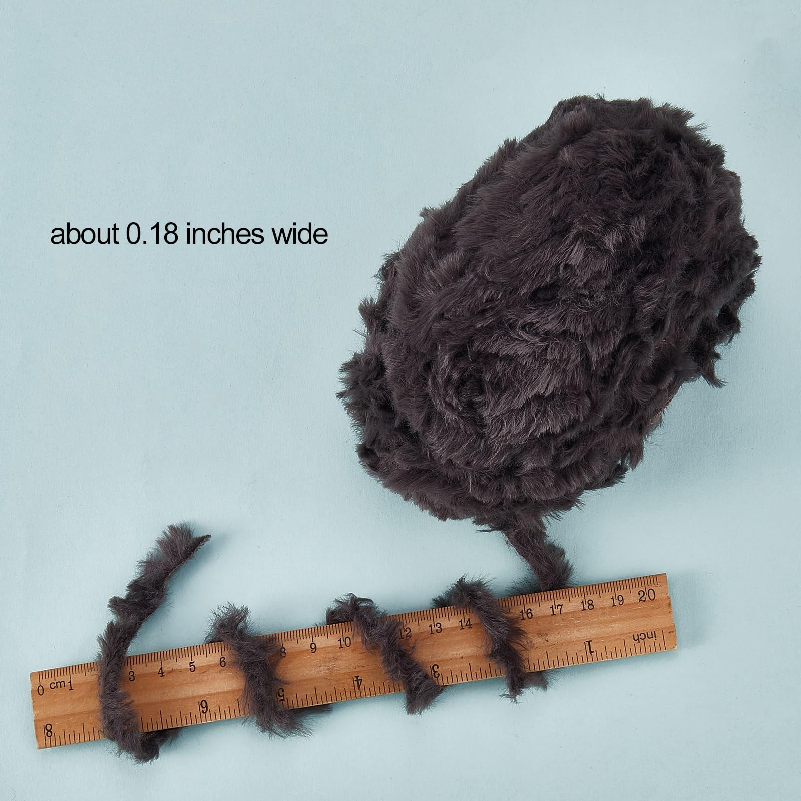 BEEFLYING 2 Roll Super Soft Fur Chunky Fluffy Faux Fur Yarn for Crochet Knit Blanket Rug Clothes - 2×30m(2×32.8yds,51g×2)-Gray - Image 2
