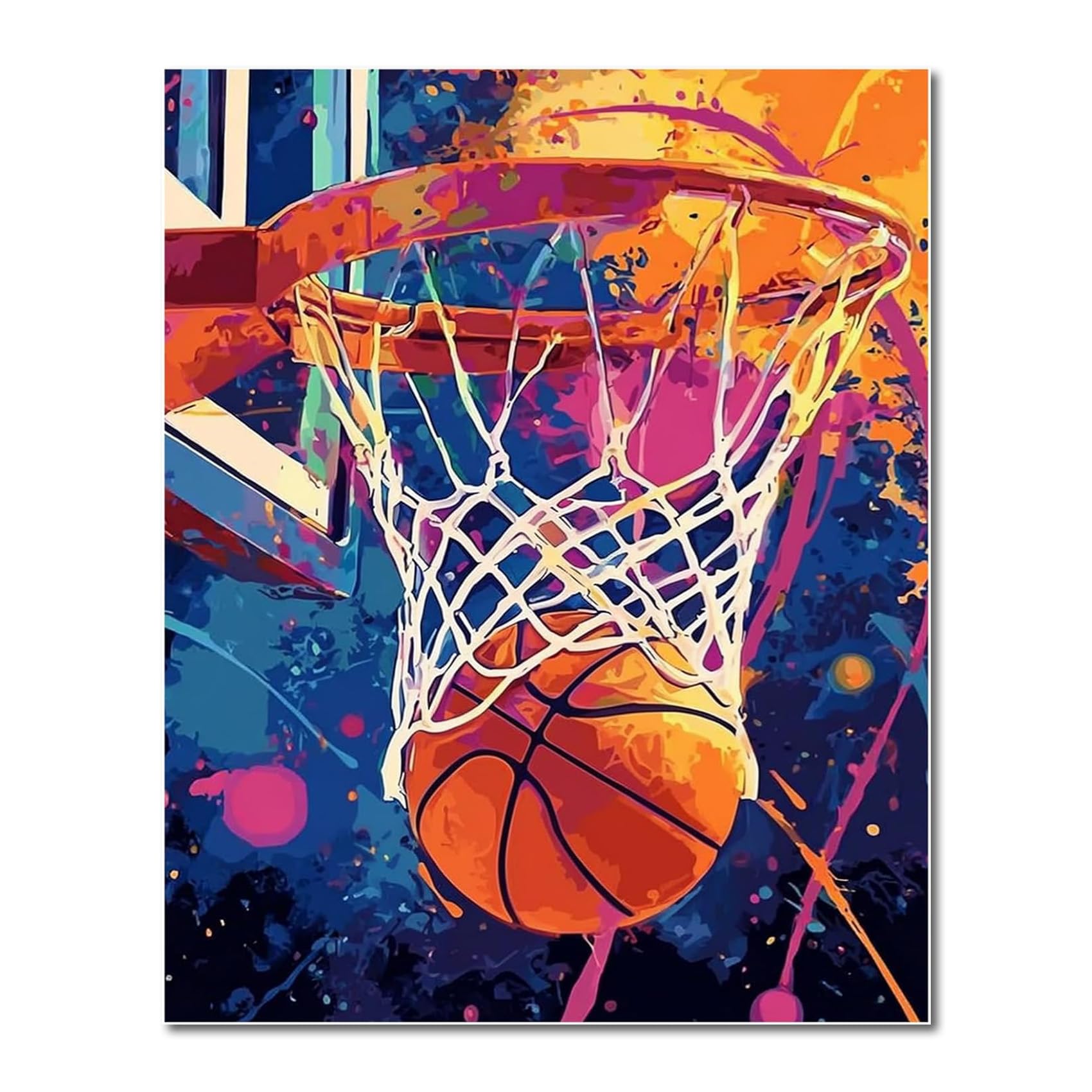 Artykapby Bl011 Basketball Painting By Number For Adult Kits,Paint By Numbers Kits,Diy Acrylic Oil Painting Adults Paint By Numbers For Gift Home Wall Decor 16X20 Inch