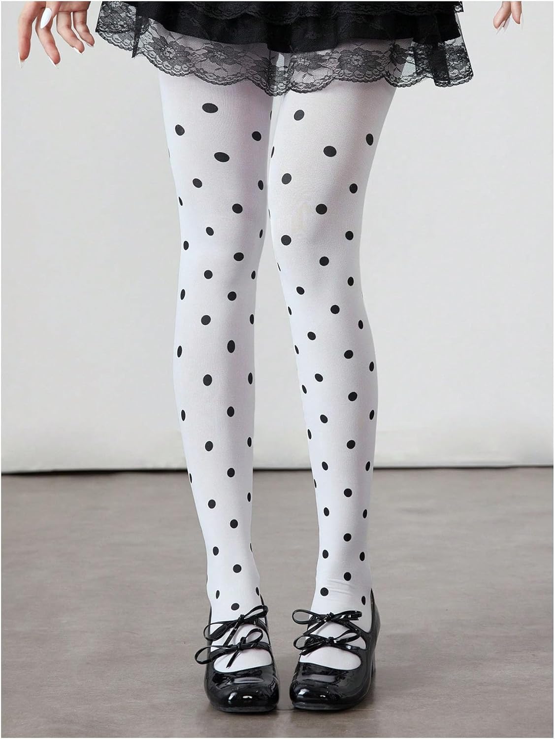 Floerns Women's Polka Dots Tights Cute Thigh High Pantyhose Stockings Leggings - Image 3