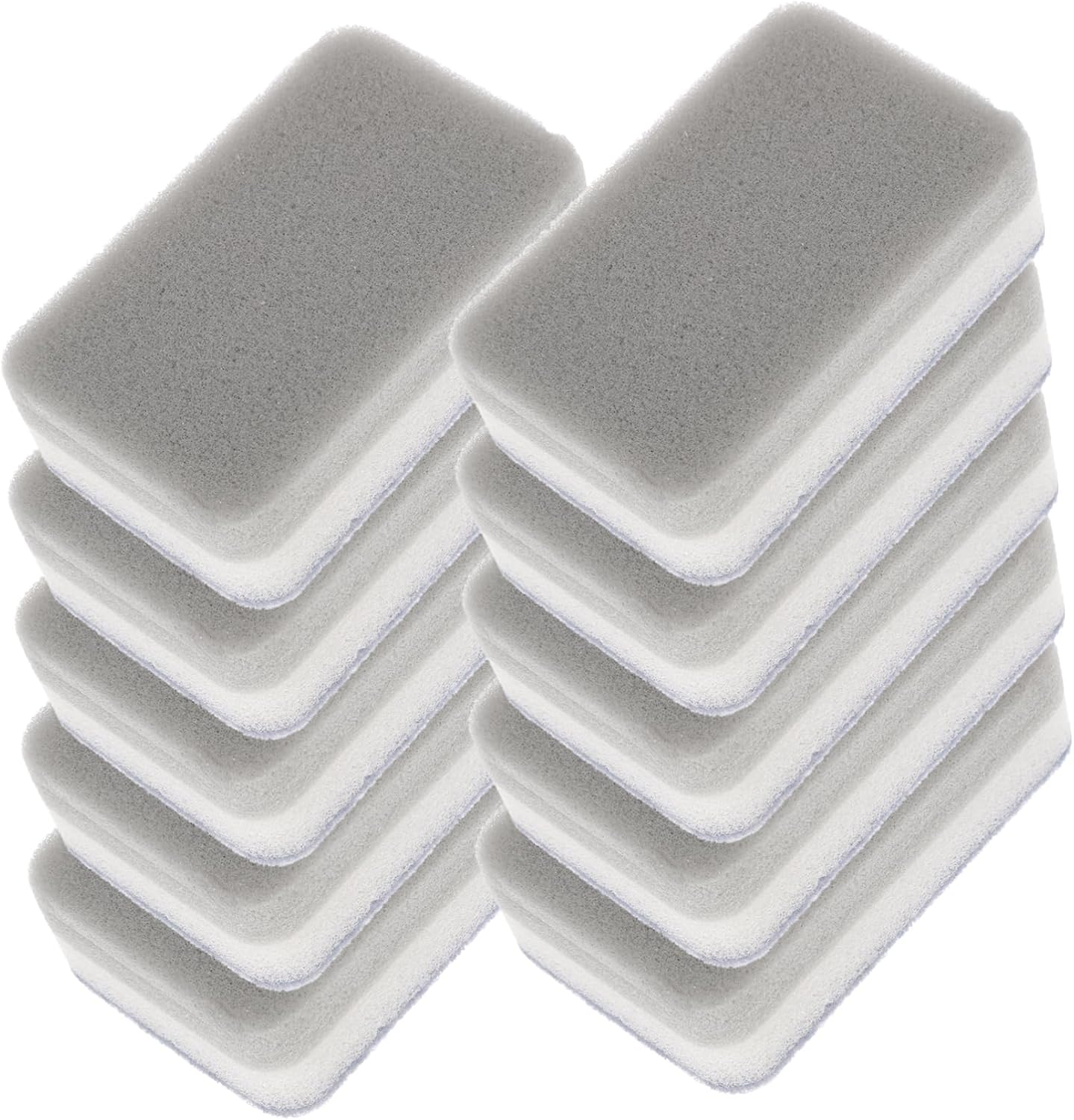 Outanaya 10Pcs Double Sided Cleaning Scrub Sponge Non Scratch Kitchen Scrubber for Dishes Bowls and Utensils Grey Heavy Duty Tableware Cleaning Pads