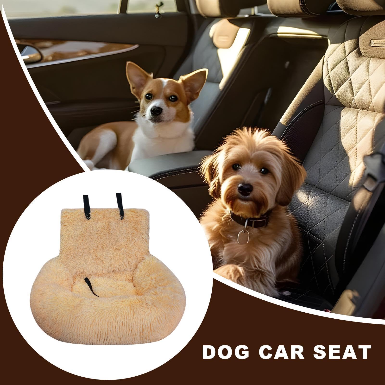 Asiento de coche para , cojín de asiento de coche de felpa para cachorros, cojín de cama de mascotas antideslizante para viajes, camping, senderismo, desplazamientos diarios
