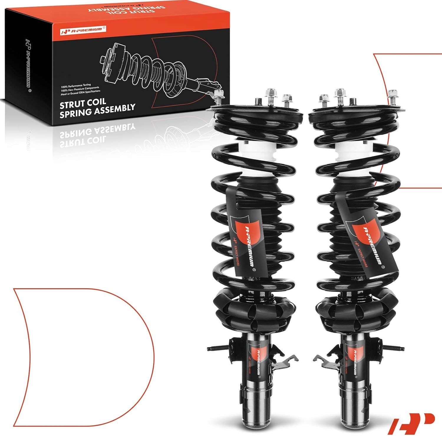 A-Premium Front Strut & Coil Spring Assembly Compatible with Infiniti G35 [X] 2004 2005 2006-2x Replacement Suspension Complete Strut Shock Absorber with Coil Spring