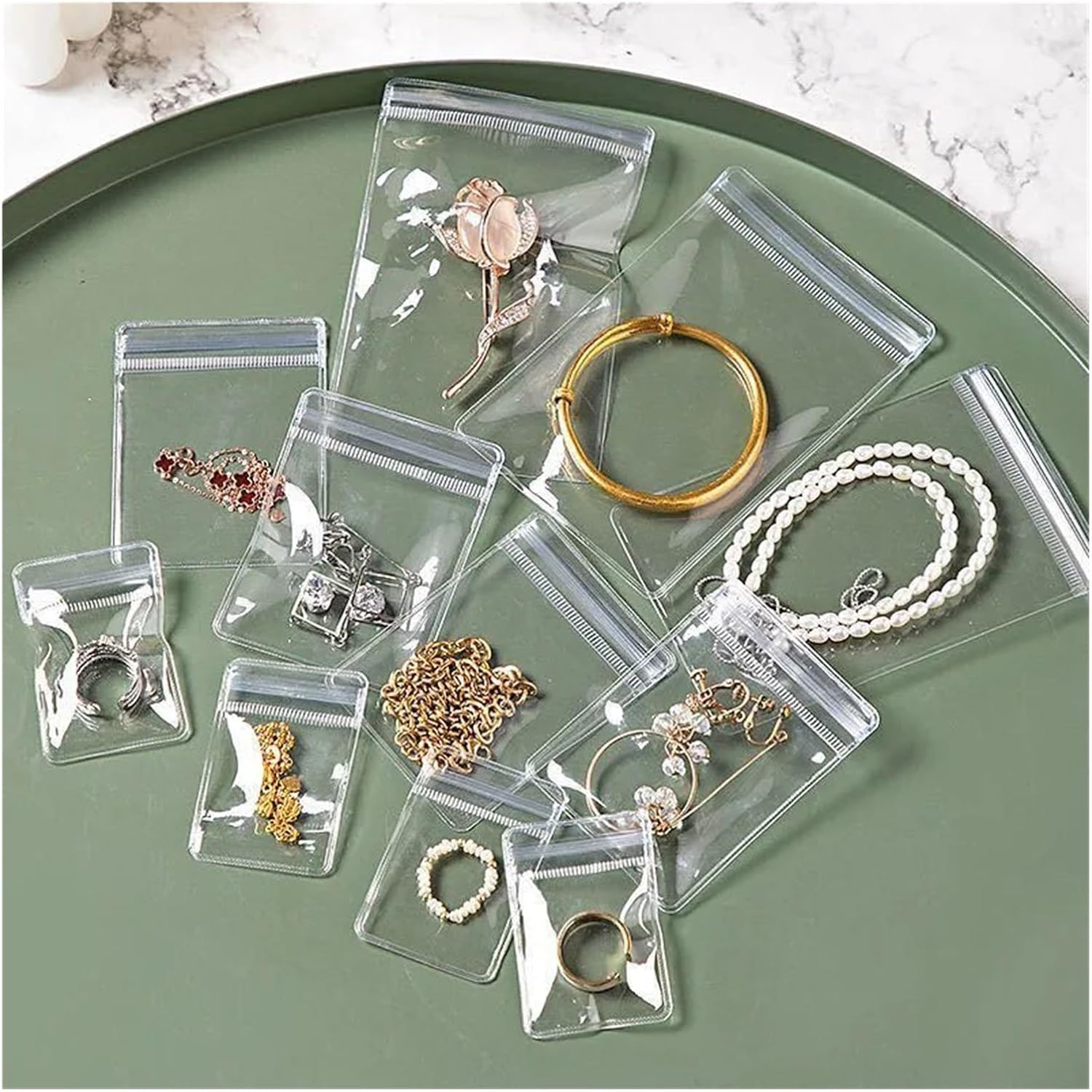 Jewelry Making Display & Packaging Supplies 200 Pack Transparent Earring Bags - Ziplock for Jewelry Bracelets, Earrings, Rings Storage PVC(Small)