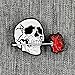 Skull with Rose Enamel Pin Metal badge brooch Edgy Fashion Accessory for Clothing & Backpacks