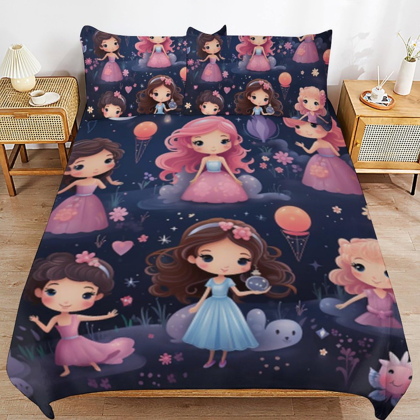 Parure de lit princesse anti-transpiration en microfibre douce