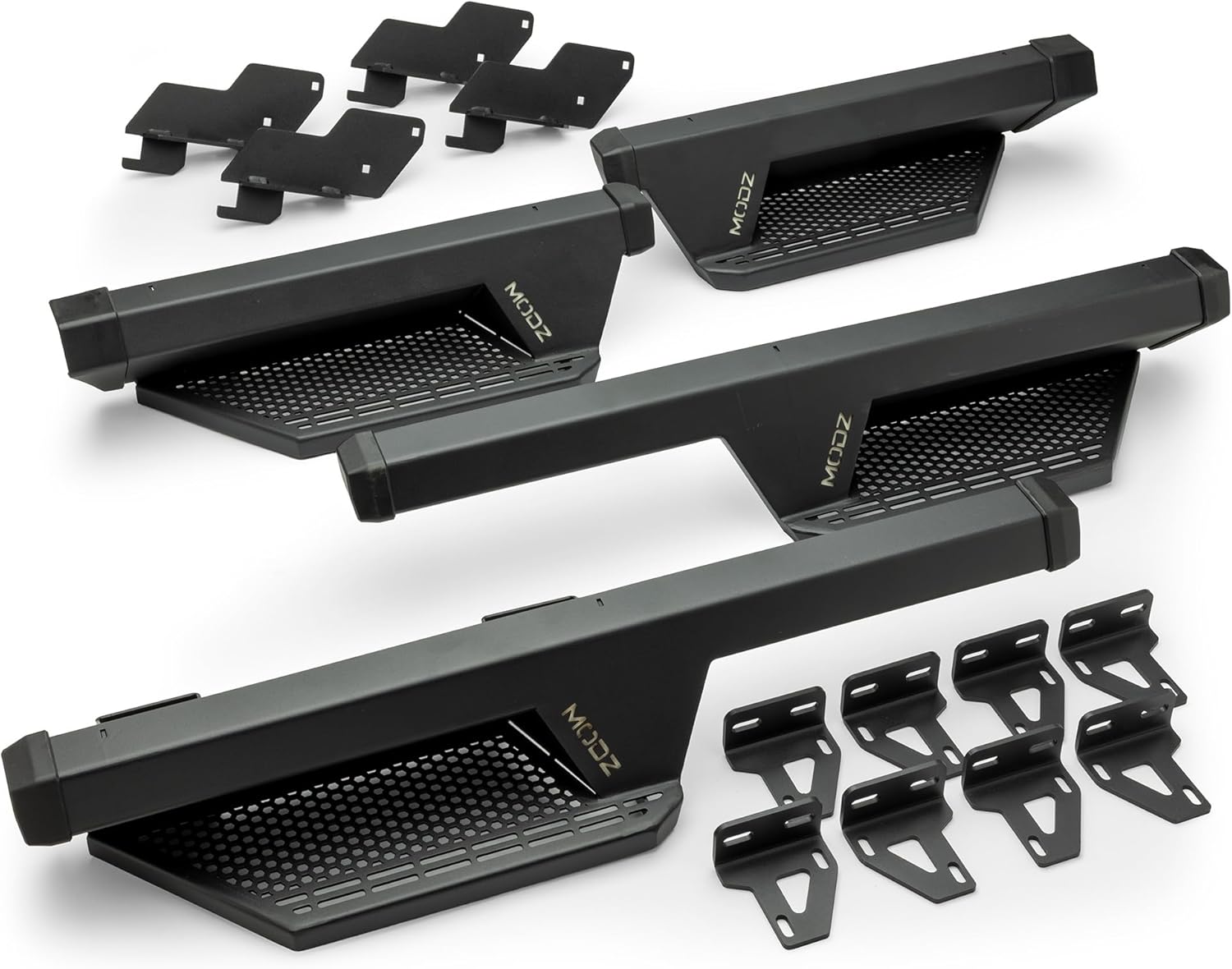 MODZ® 4 Passenger Nerf Bar Kit - Fits Evolution Forester/Classic Golf Carts - Black Powder-Coated