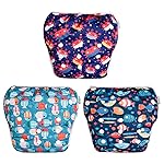 Babygoal Baby Boy Swim Diapers 3 Pack for 8M-3T Babies and Toddlers, Reusable Adjustable Washable for Swimming Lessons-Crab,Fish,Starfish