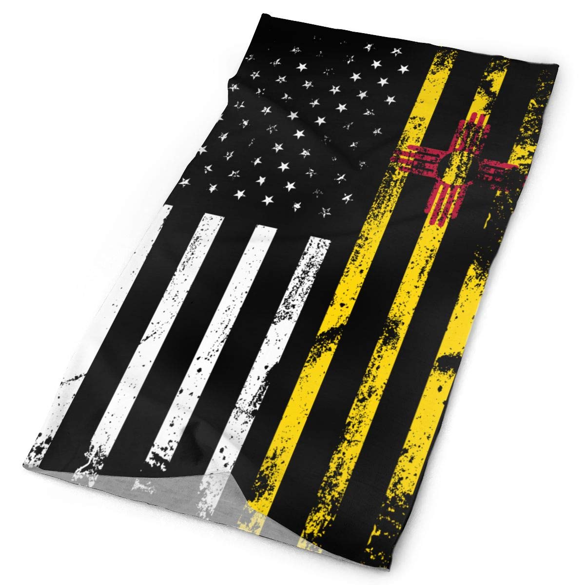 ZQQZ USA New Mexico Flag Grunge Multifunctional Magic Headwear Men&Women Tube Scarf Facemask Headbands Neck Gaiter Bandana Balaclava Helmet for Outdoor Running Cycling Skating Work Out