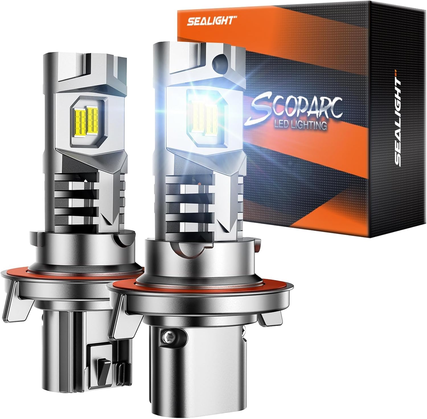 SEALIGHT Brightest H13 9008 LED Bulbs 60000LM 130W 2024, Non-polarity, 6500K Wireless Quick Installation H13 Fog Light 10 Years Lifespan Powersports Accessory Lights, Pack of 2