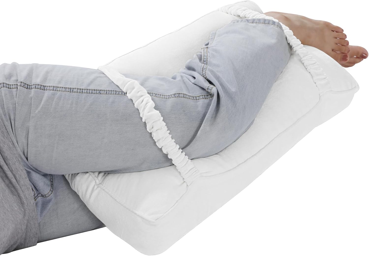 HOMBYS Knee Pillow for Side Sleepers with Straps, Soft