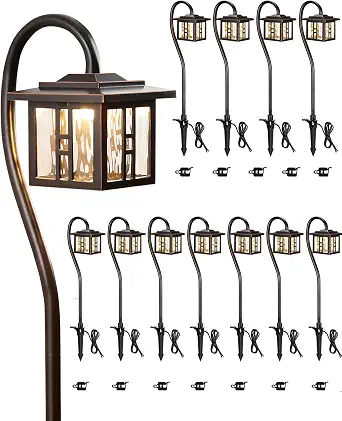 LITFIT Low Voltage Landscape Lighting, 12-Pack LED Pathway Lights Outdoor
