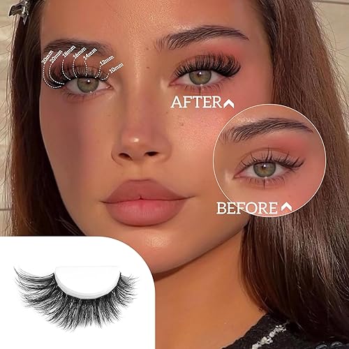 Miniatura 4 de ALICE Kit de extensiones de pestañas esponjosas, pestañas en racimo de volumen de 0.315 a 0.78 pulgadas, rizo D, pestañas individuales, kit de