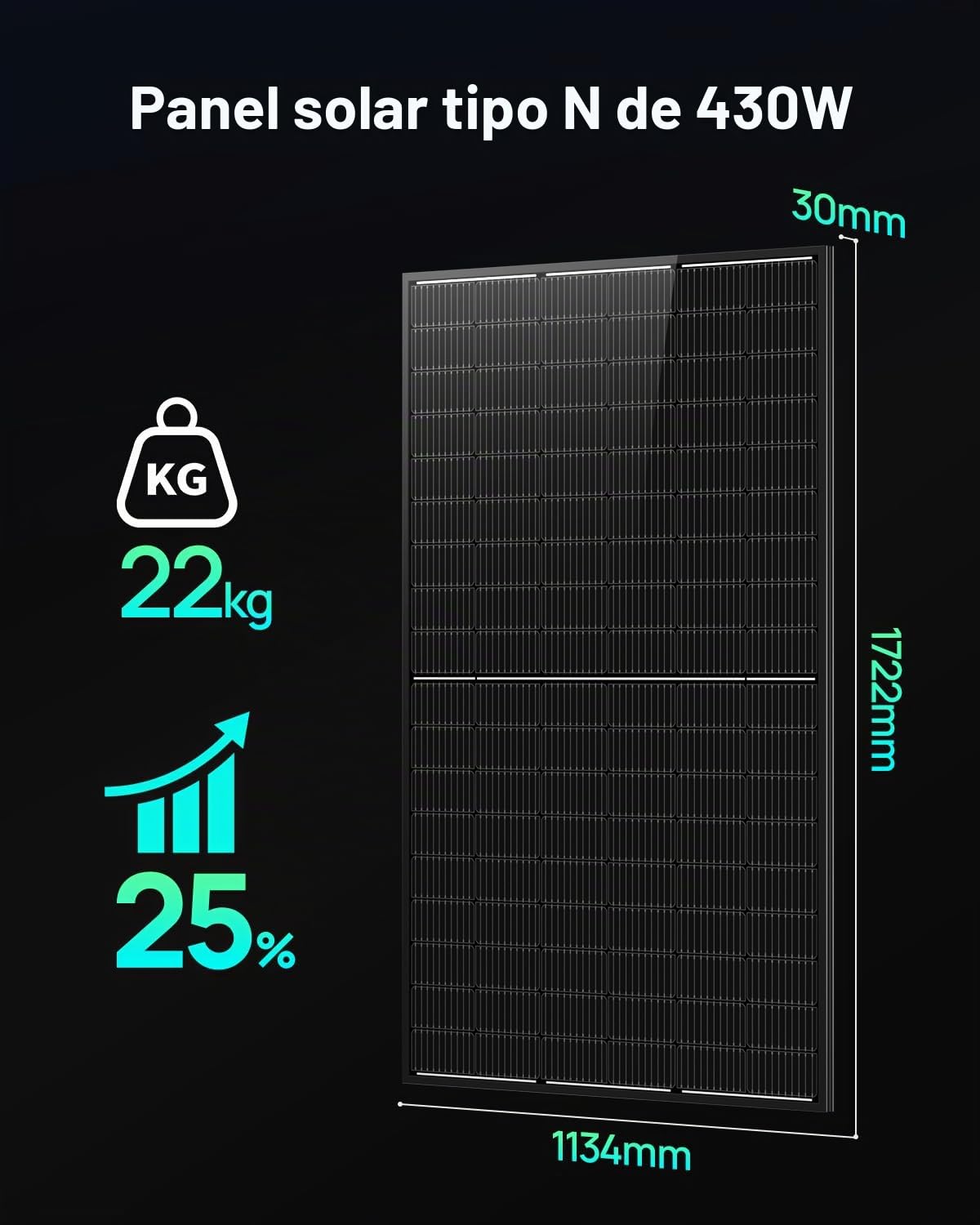 ECO-WORTHY Kit Solar Balcon con almacenamiento, 5,12kWh de Marstek Jupiter C+, 4x430W paneles solares, 4 MPPT (PV máx. 2400W), instalación plug-and-play, sistema solar completo para tejado, balcón.