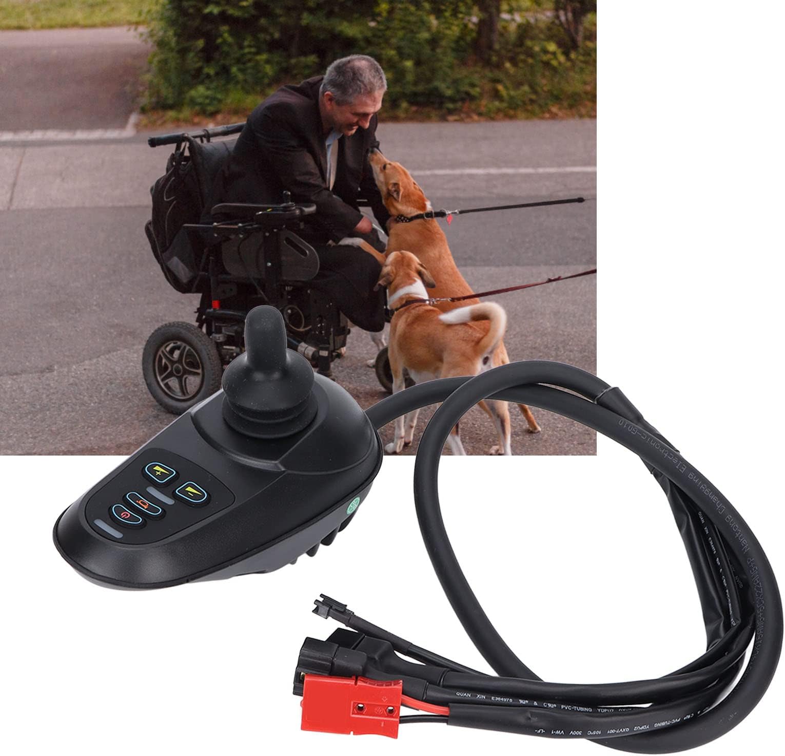 Joystick Controller for Electric Wheel Chair for Disabled People 24V DC Electric Wheelchair Joystick Controller Universal Direction Controller Without Electromagnetic Brake Wheelchairs Accessory