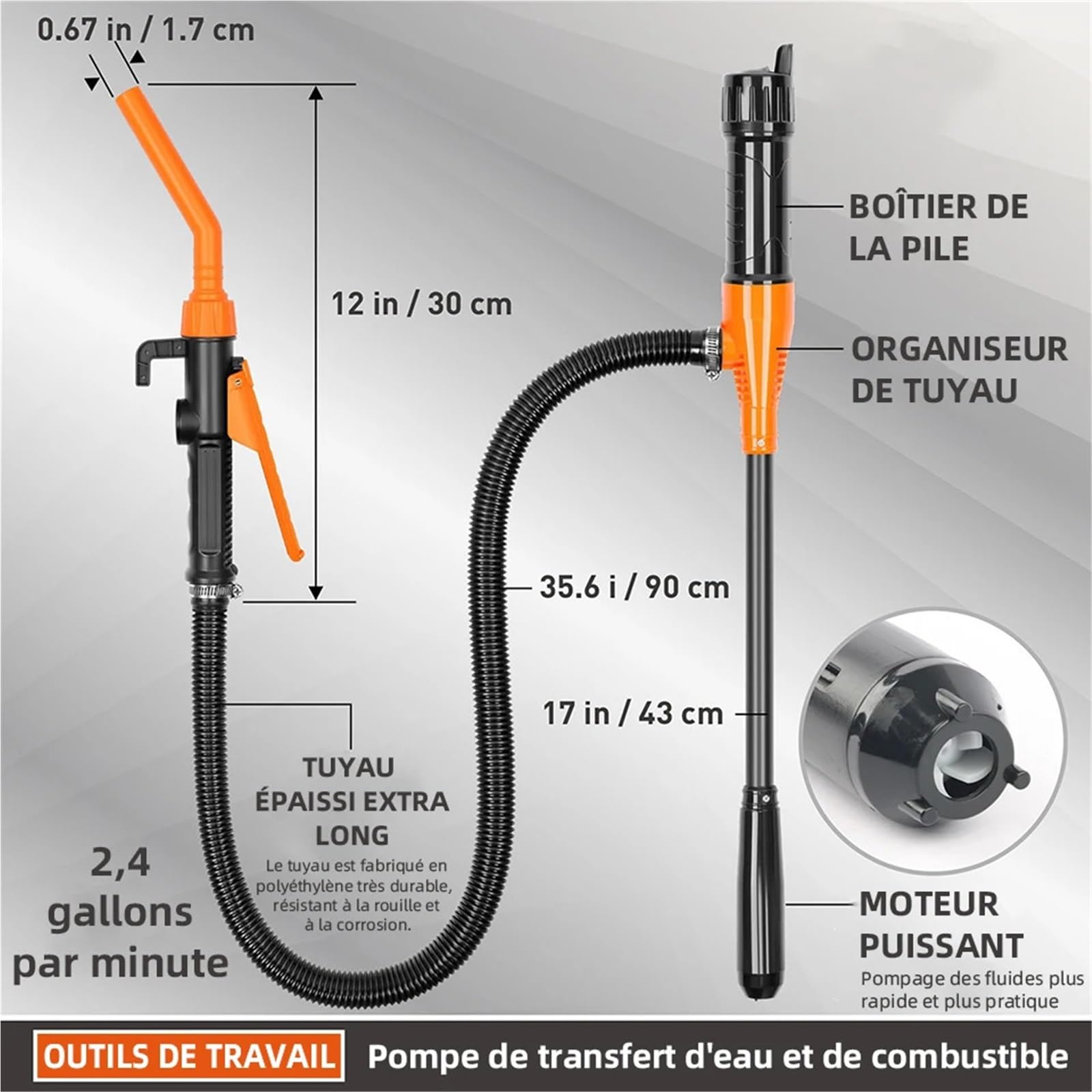 Pompa del Carburante Diesel Cars Trucks Gas Water With Hose | 12V Elettrico Gruppo pompa carburante