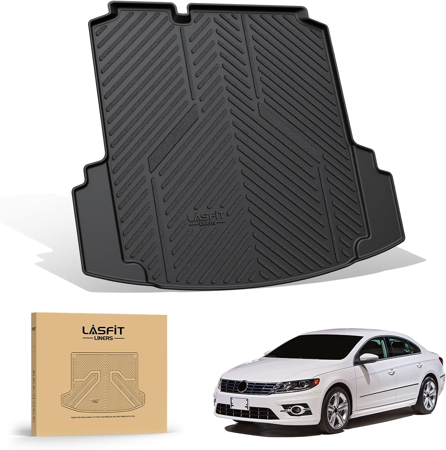 LASFIT Trunk Mat for Volkswagen Jetta 2011-2018, Custom Fit All-Weather TPE Rubber Cargo Mat for VW Jetta Accessories Trunk Liner Cargo Liner, Waterproof, Easy to Clean, Black - Image 9