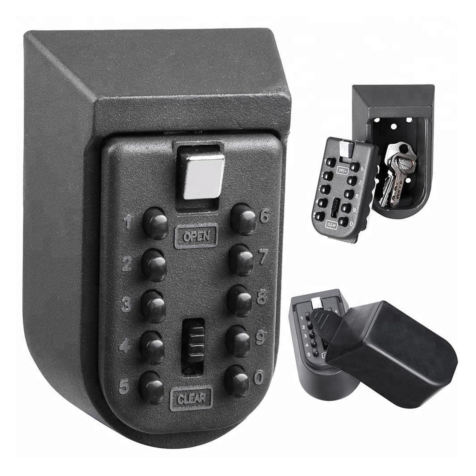 Gqnblvhzupdm Grijs Safe Box, Wall Mounted Key Safe Box, Mini Storage Cabinet Password Metal With Waterproof Cover