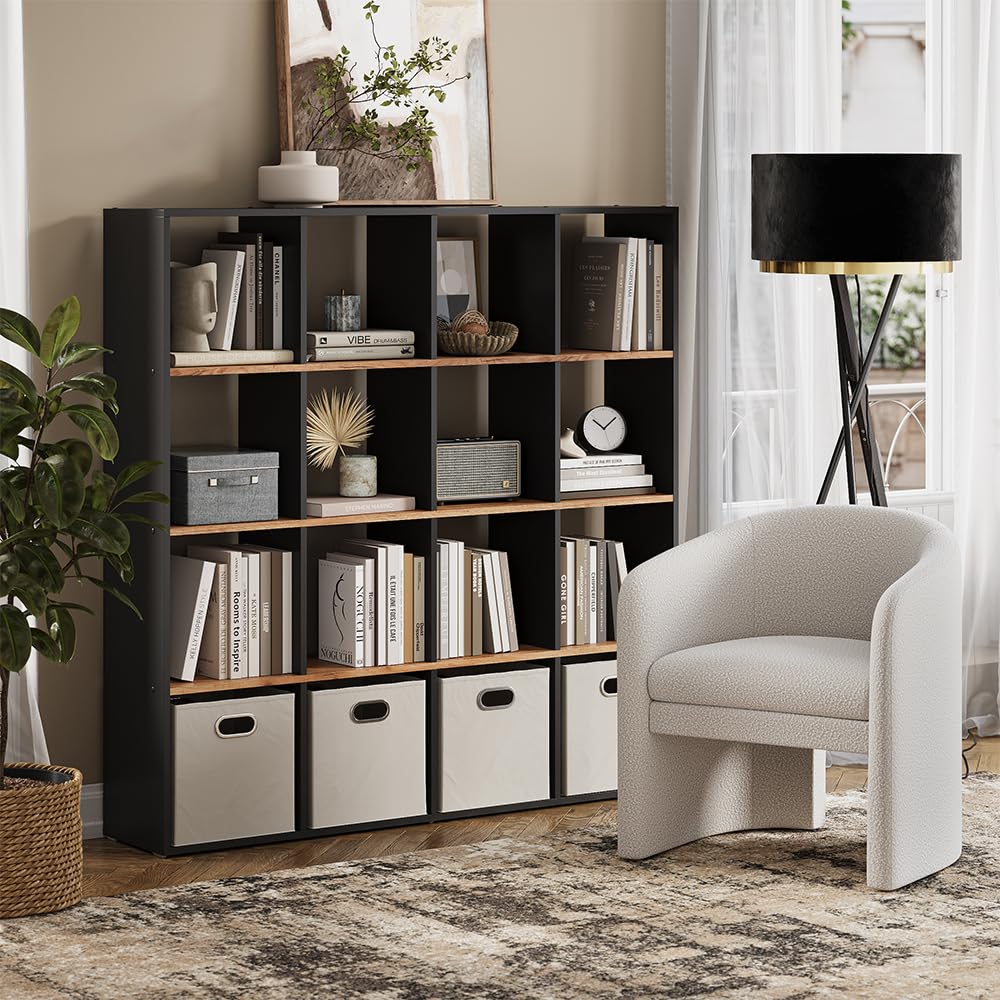 Vicco Scaffale Karree, Antracite/Rovere dorato, 142.4 x 143 cm | per una suddivisione flessibile dello spazio e una conservazione ordinata
