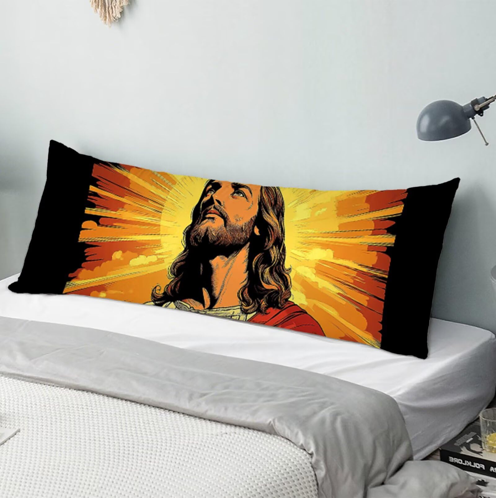 Ángel Fundas Almohada 60x180 cm Funda de Almohada Hombre Cojines Cama Terciopelo Suave Mejorar la Calidad del Sueño, con Cremallera Invisible Funda de Cojín, Decoración del Hogar para Sofá Cama R-9565